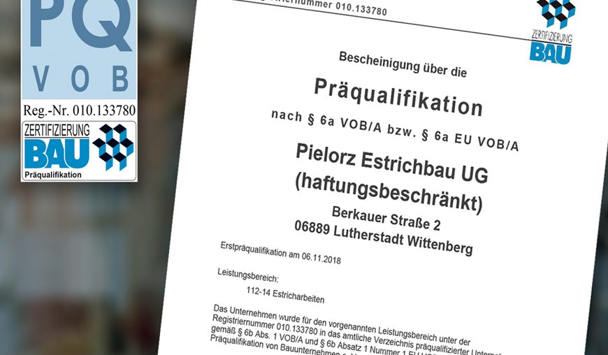 Wir sind präqualifiziert